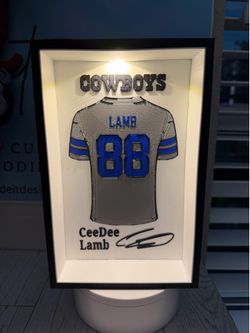 3D Printed Football Jersey Lighted Desktop Display  (Dallas #88-Inspired Colors) – 8.5” x 5.5”