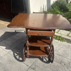 Tea cart With 3 Tiers And 2 Drop Leafs