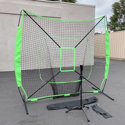 (New in Box) $75 Baseball, Softball 7x7ft Practice (Net and Ball Tee Set) for Hitting Batting Training