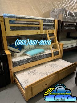 Twin full natural bunk bed with mattresses colchones camas nuevas