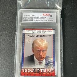 Donald Trump Most Famous Mugshot In History Collector Card GEM-MT 10 By WCG