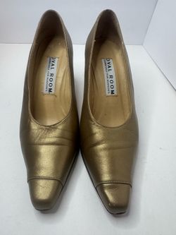 Oval Room Gold Leather Pumps Women's Size 7.5M