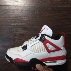 White and red cement Jordan 4  5’5m