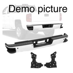 JDMSPEED Chrome Rear Bumper With Sensor Hole For 2014-2018 Chevy Silverado 1500