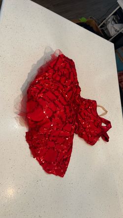 Weismann red sequin small girls size 1C size 7 or 8 dance dress costume Halloween