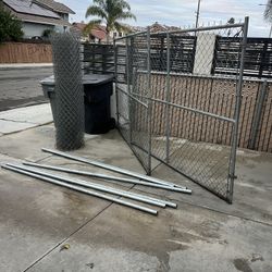 65’ Of Chainlink Fence , 6 Line Posts And Two Gates 6’x7’8”