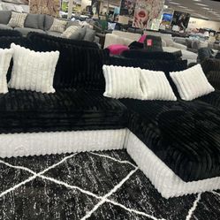 Black And White Yeti Sectional 