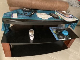 Black Glass TV Console