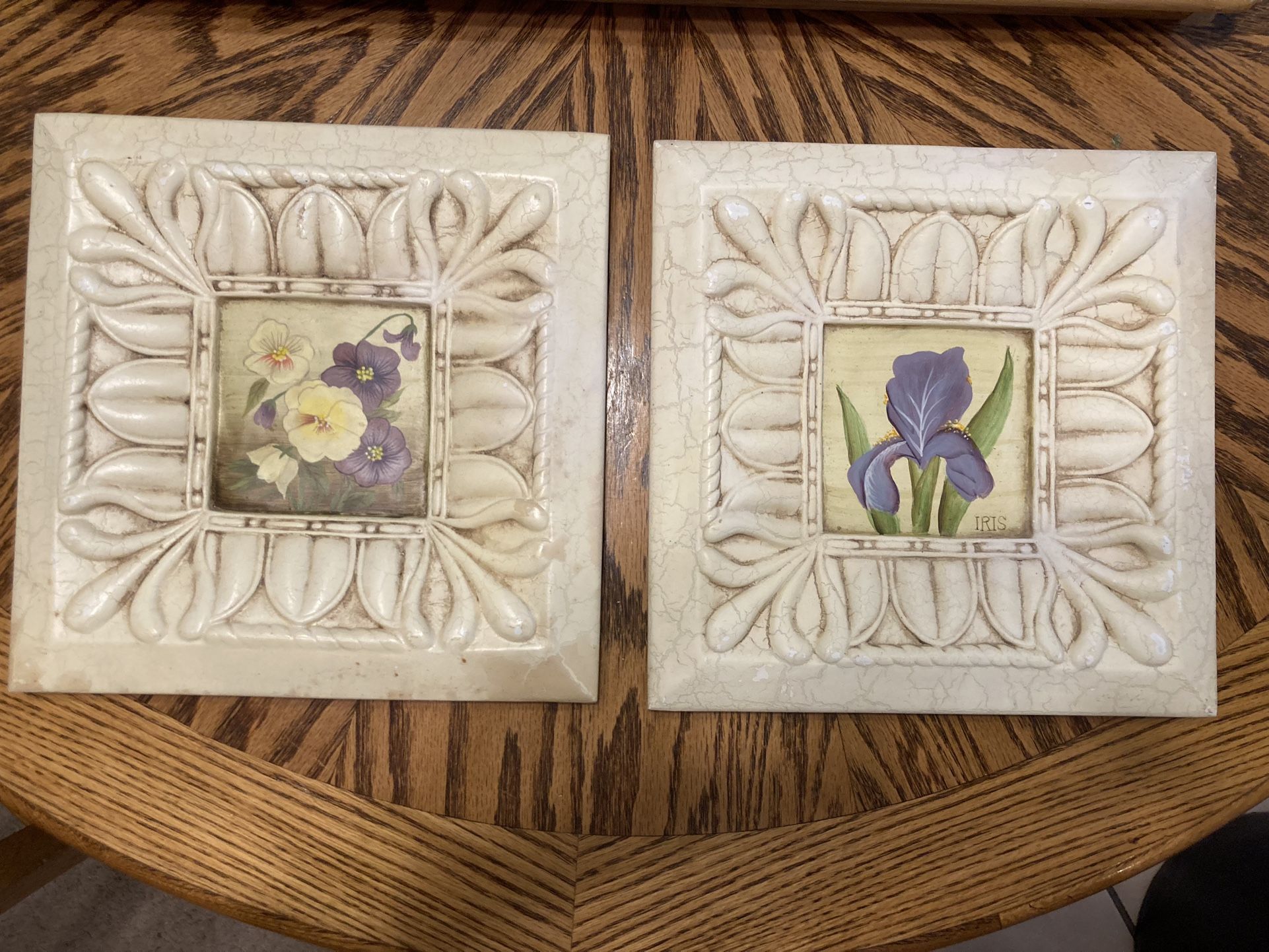 2-piece Flower wall plaque set