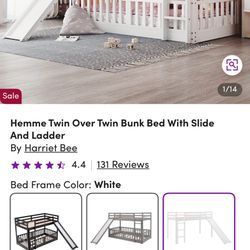 Kids Bunk Bed  White 