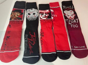 Horror Socks, 5-Pack Friday 13  a nightmare on elm street men’s size 8-12. (H)