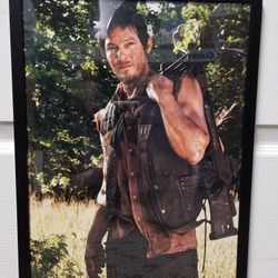 Official Daryl Dixon Walking Dead Double Sided Framed Poster 14 x 16