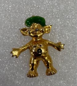 Vintage Gold Tone Troll Pin