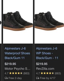 Alpinestars Motorcycle Boots Size 9.5