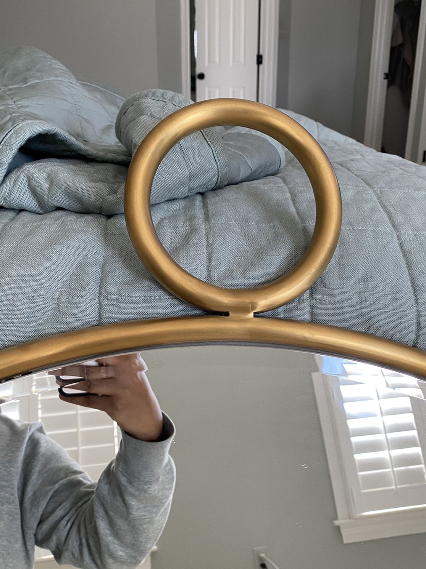 Decorativ Large Round Mirror (Brass)