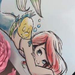 Little Mermaid Picture And Flowers 