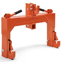 3 Point Hitch 2" Receiver 3000 LBS Attachments Quick Hitch Category 1 & 2 Orange