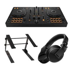 Pioneer DJ DDJ-FLX4 2-Channel DJ Controller Pkg w/ Headphones & Laptop