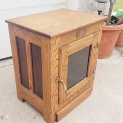 Vintage White Clad Cabinet With Glass Door 