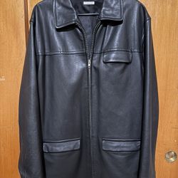 Brand New Men’s Italian Leather Jacket (Size Large ), Blac