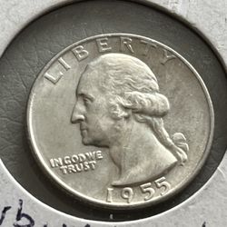 1955-D Washington Quarter – BU– 90% Silver – Denver Mint