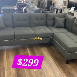 BRAND NEW 2PC SECTIONAL SOFA SET WITH ACCENT PILLOW INCLUDED $299
