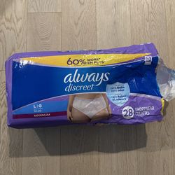 Always Discreet women’s disposable underwear. Size L.