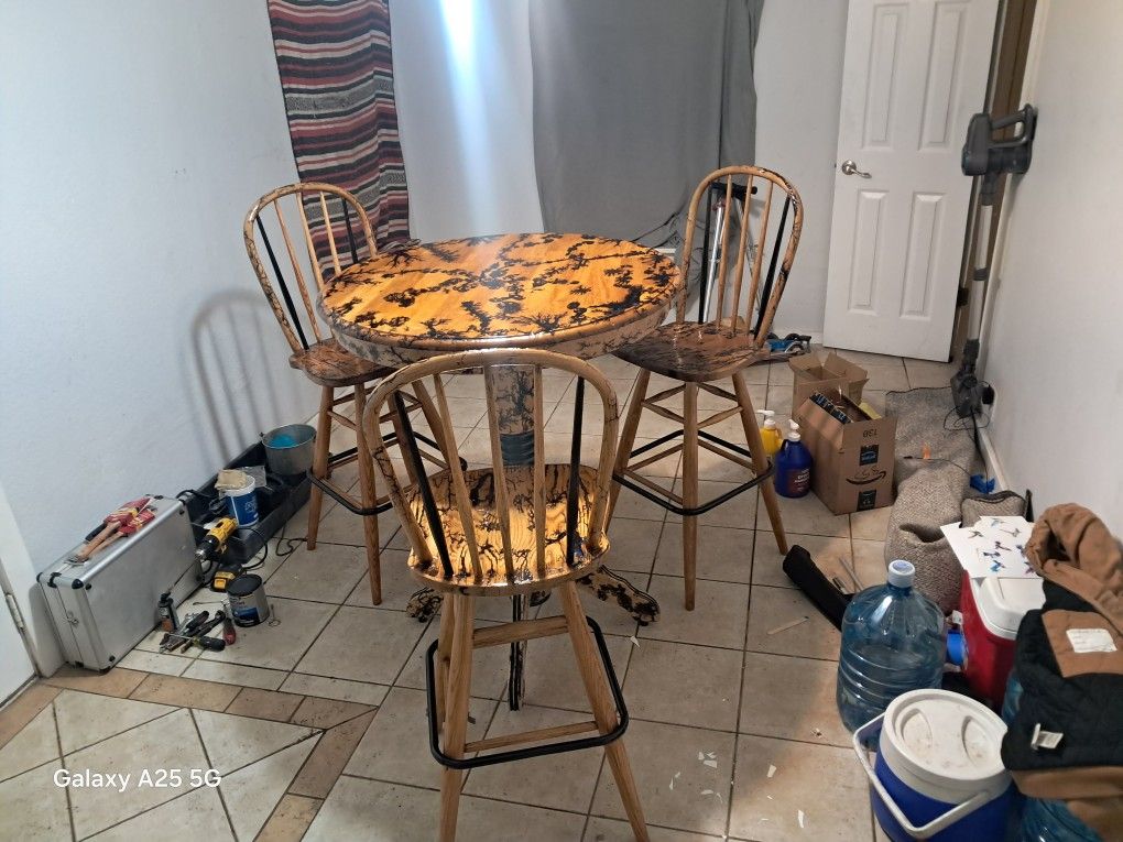 Custom Bar Table And Stools