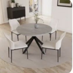 Marble Top Like New Dining Table And 4 Chairs