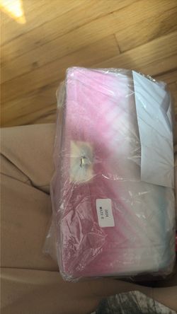 Pink and blue clutch purse