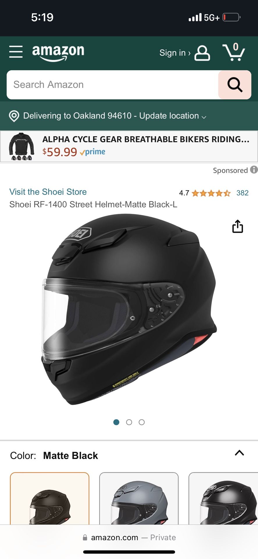 Shoei Helmet Rf1400 BLUETOOTH ADDED