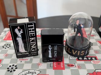 Elvis Presley cologne & Elvis glass dome