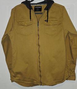 Hawk Hooded Zip-Up Shirt Jacket size M