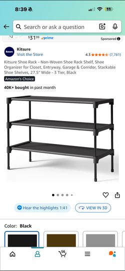 Black Shoe Rack 