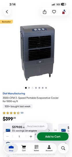 Dial Manufacturing 3500-CFM Portable Evaporative Cooler