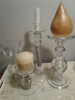 Glass candle holders. $8 each