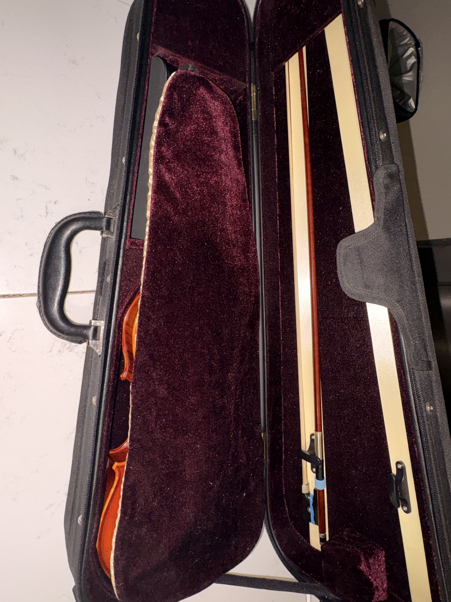 Franz hoffmann concert 3/4 acoustic violin bow case shoulder rest chinrest