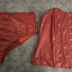 Torrid Pleather Corset And Panties New With Tags