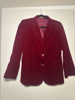 Women's Velvet Blazer Jacket in Deep Wine