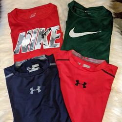 Youth Medium Boy Nike & Under Armour Shirt Bundle Used