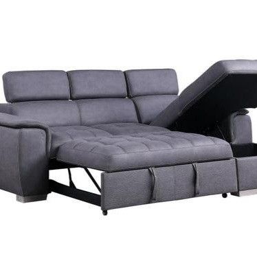 🦠39 DOWN 🦠Diego Gray Sectional with Pull-out Bed