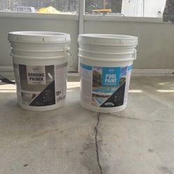 Cement Pool Primer And Ocean Blue Paint