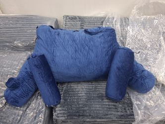 Navy blue plush reading pillow