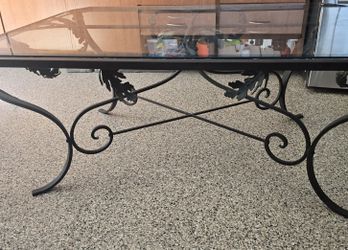 Custom Made Glass And Metal Coffee Tea Table. 58 X 42 X 24.  