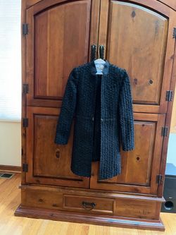 BCBMAXAZRIA Arelia Zippered Waist Kiss Front Coat Black XXS.