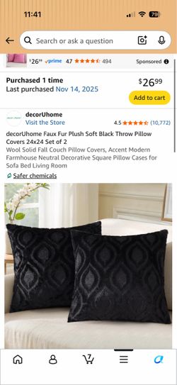 2 black pillows with covers