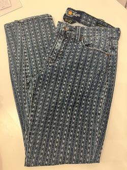 Lucky brand Size 4 Sophia Skinny jeans with diamond and striped pattern