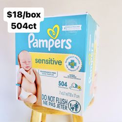 Pampers Nonscented Baby Wipes Box (504 Wipes Total)