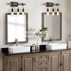 Set Of 1 Betisa 3- Light Antique Blackish-Gray And Faux Wood