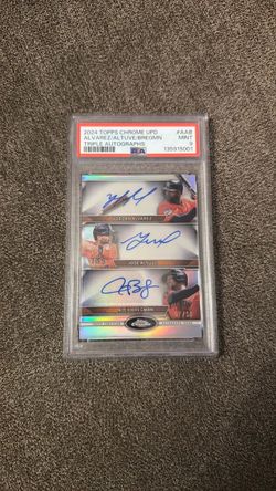 Alvarez, Bregman, Altuve triple auto. Psa 9